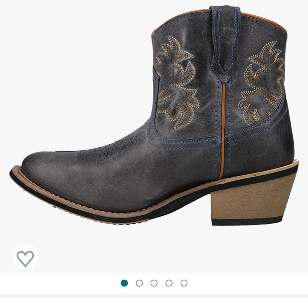 Laredo Womens Sapphrye Round Toe Dress Boots Mid Calf Low Heel 1-2" - Blue